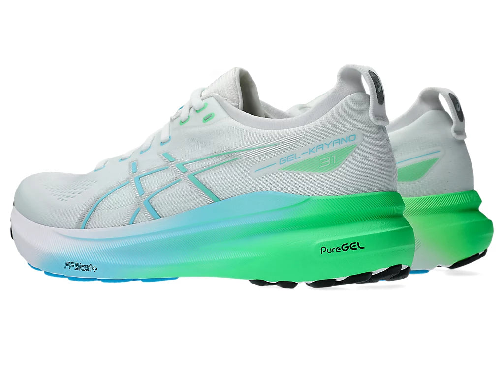 Asics Mens Gel Kayano 31 - White/Bright Cyan - Stability