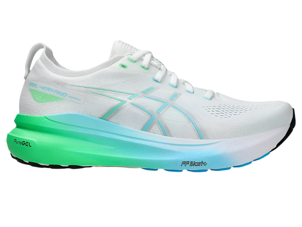 Asics Mens Gel Kayano 31 - White/Bright Cyan - Stability