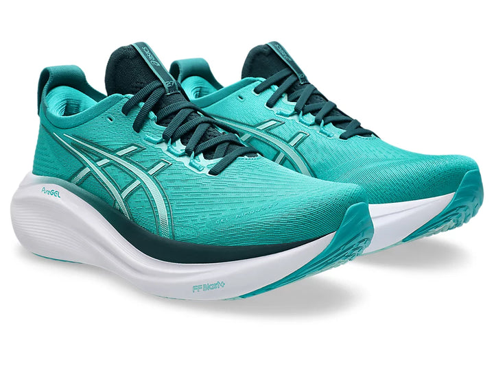 Asics Mens Gel Nimbus 27 - Wave Teal/Saxon Green - Neutral - SS25