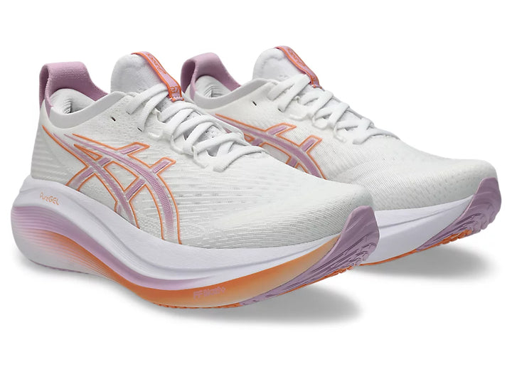 Asics Womens Gel Nimbus 27 - White/Light Ube - Neutral - SS25