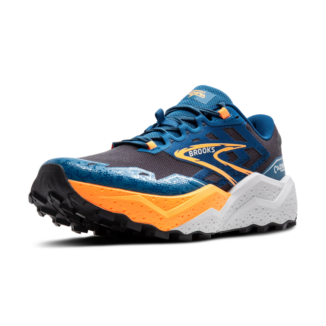 Brooks Mens Caldera 7 - Ebony/Blue Sapphire/Orange - Trail