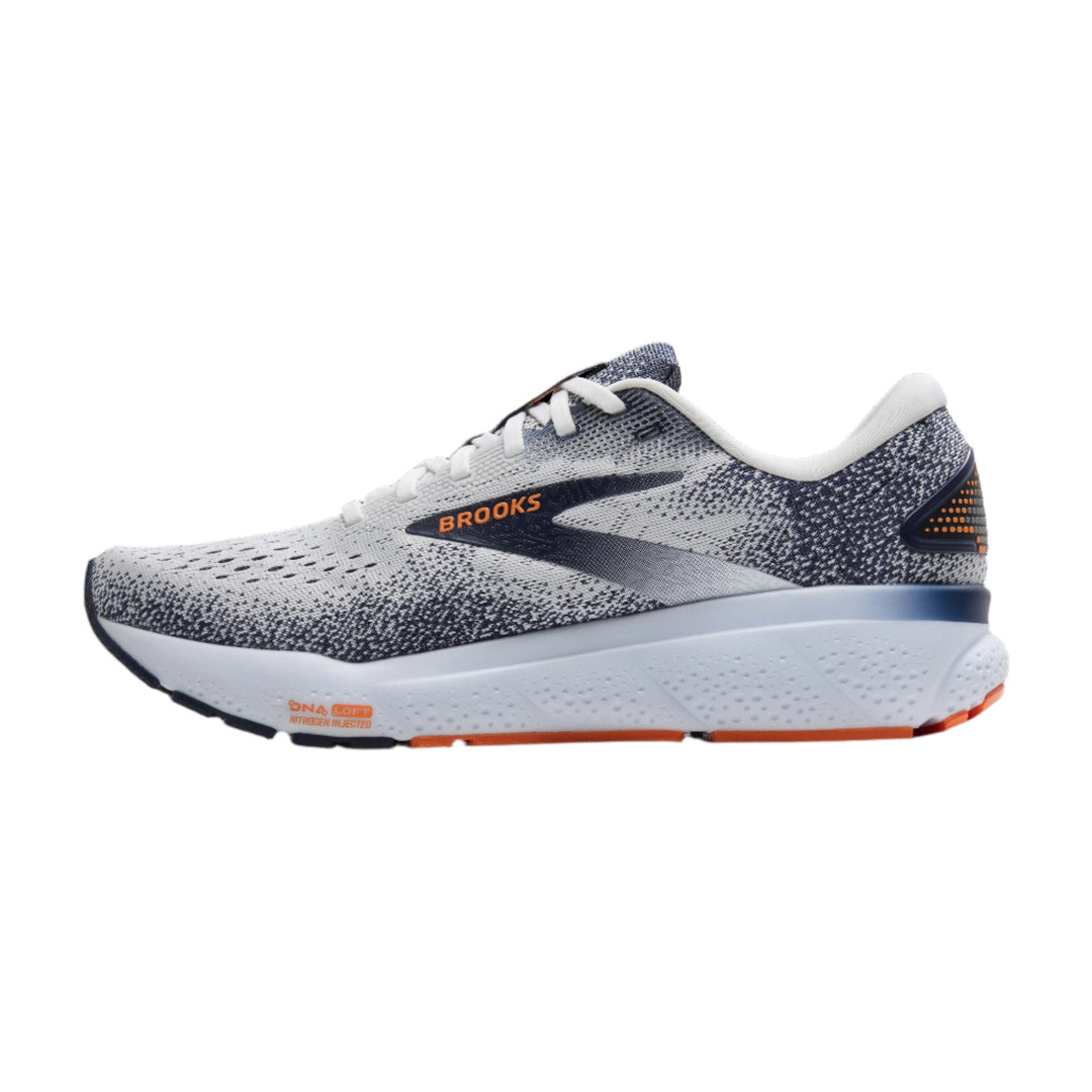 Brooks Mens Ghost 16 - White/Peacoat/Orange - Neutral - SS25