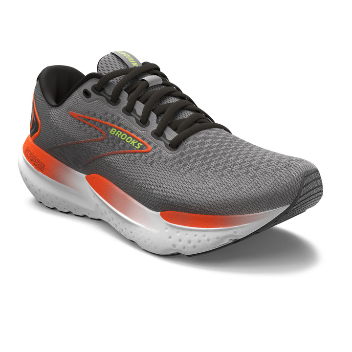 Brooks Mens Glycerin 21 - Grey/Mandarin Red/Green - Neutral