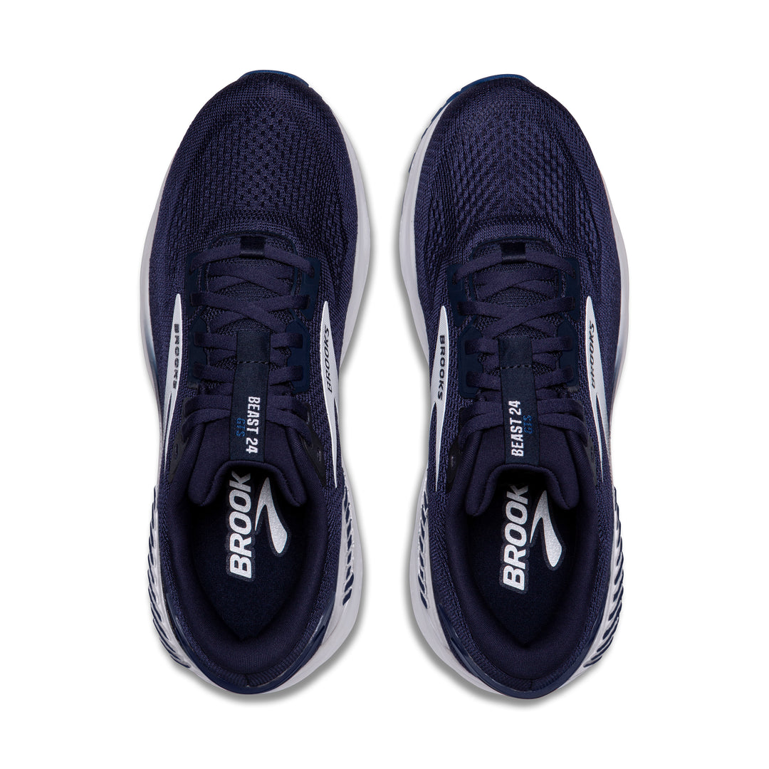 Brooks Mens Beast 24 GTS Wide - Peacoat/True Navy/White – Run North West