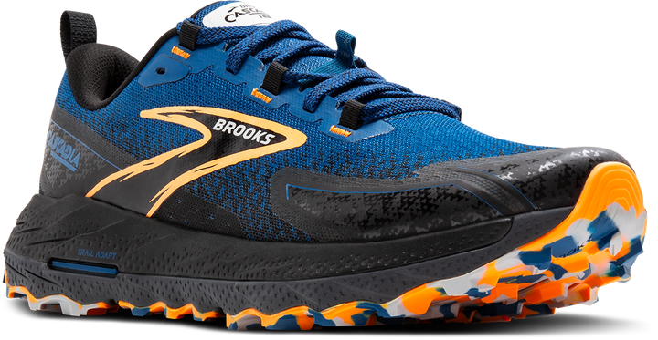 Brooks Mens Cascadia 18 - Blue Sapphire/Black/Orange - Trail