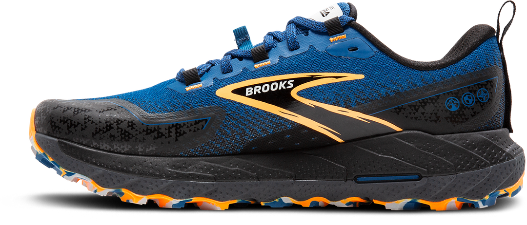 Brooks Mens Cascadia 18 - Blue Sapphire/Black/Orange - Trail