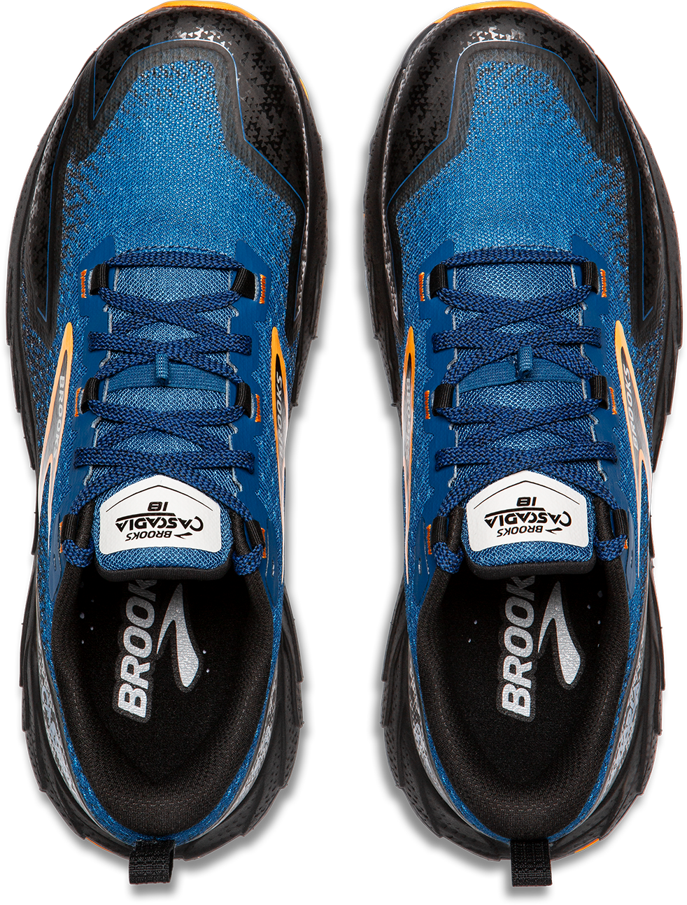 Brooks Mens Cascadia 18 - Blue Sapphire/Black/Orange - Trail