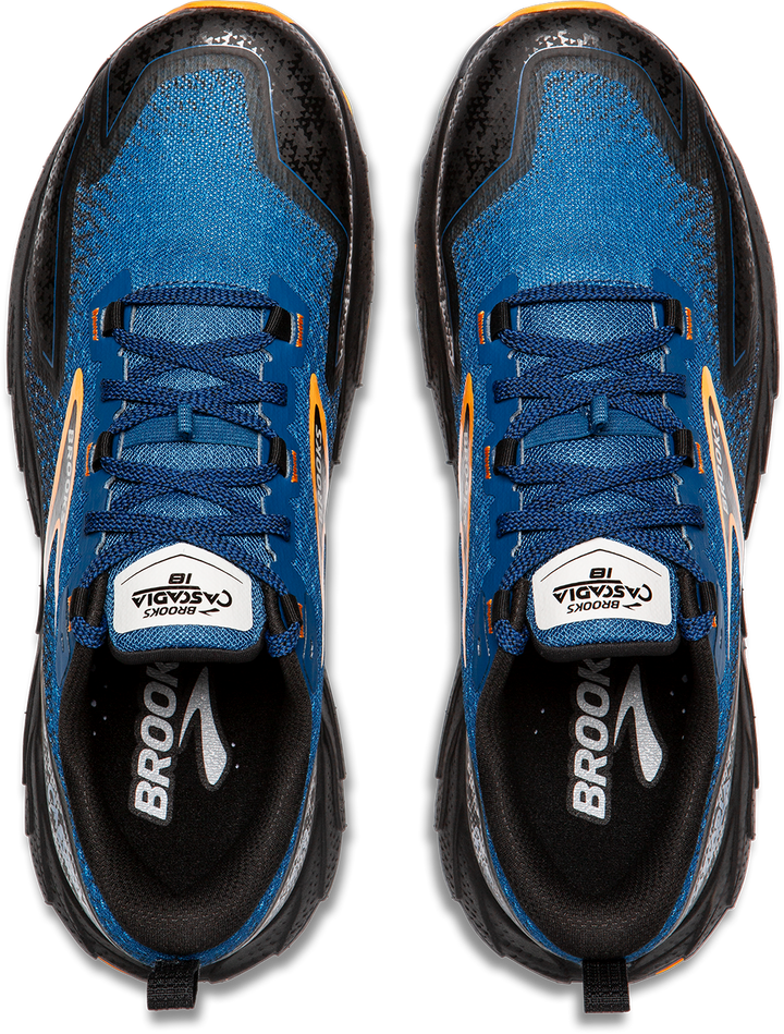 Brooks Mens Cascadia 18 - Blue Sapphire/Black/Orange - Trail