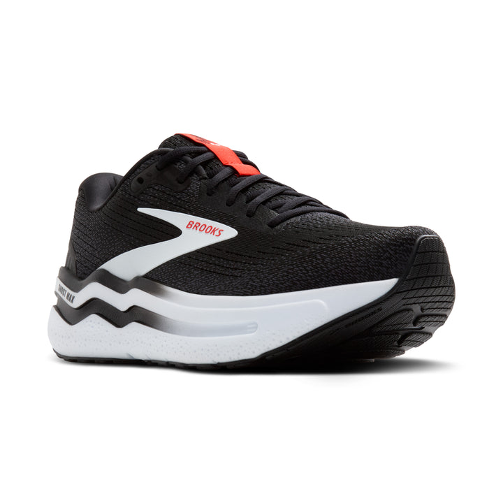 Brooks Mens Ghost Max 2 - Black/White/Fiery Red - Neutral - SS25