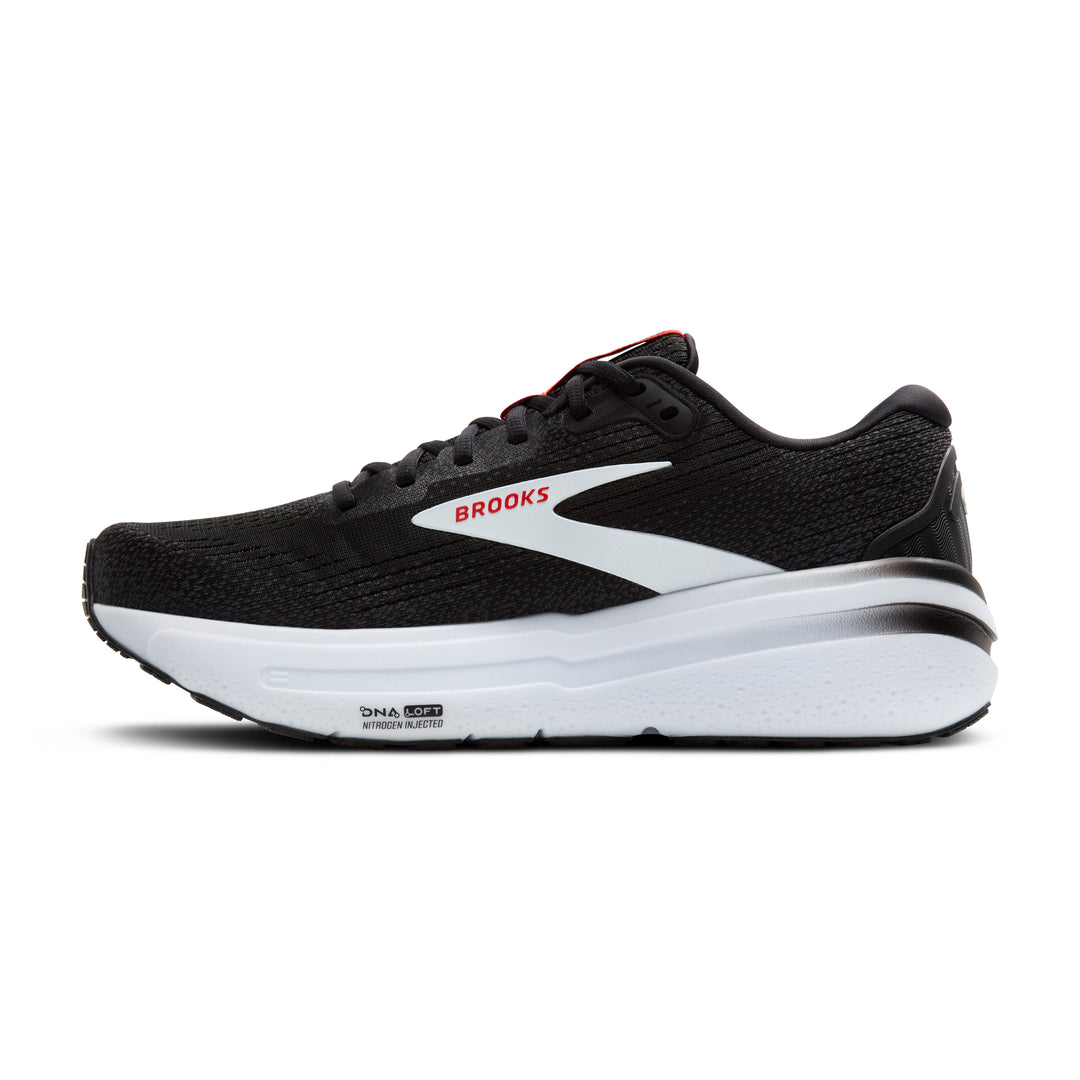 Brooks Mens Ghost Max 2 - Black/White/Fiery Red - Neutral - SS25