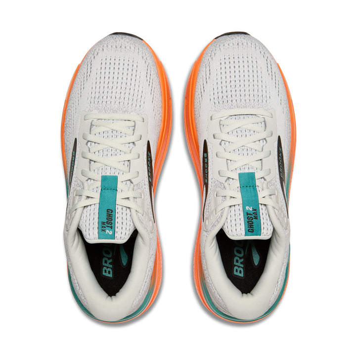 Brooks Mens Ghost Max 2 - Oyster Mushroom/Orange/Teal - Neutral - SS25