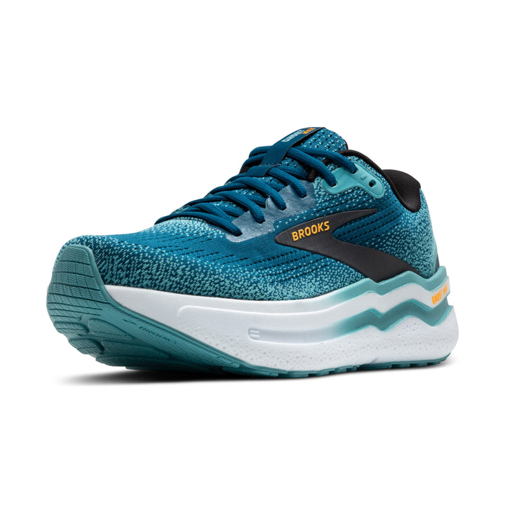 Brooks Mens Ghost Max 2 Wide - Moroccan Blue/Aqua/Orange Pop - Neutral