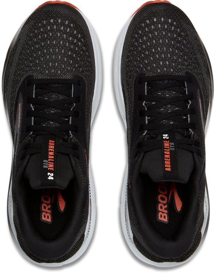 Brooks Mens Adrenaline GTS 24 - Black/Grey/Red - Stability - SS25