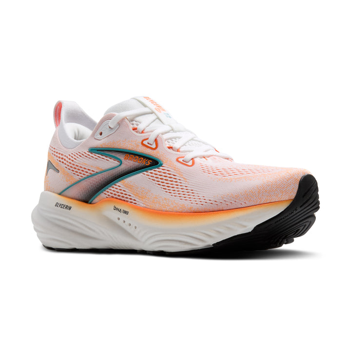 Brooks Mens Glycerin 22 - White/Orange/Green Blue Slate - Neutral - SS25