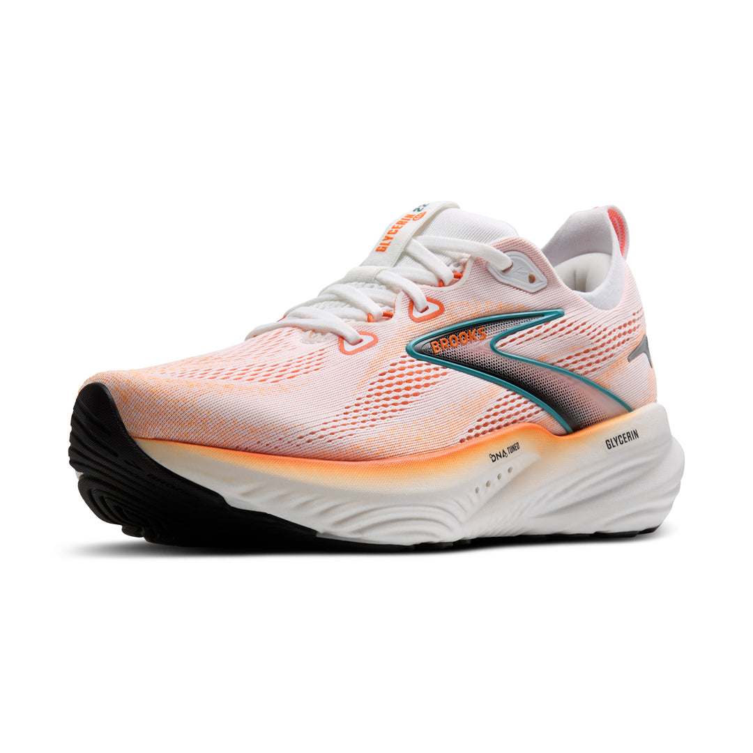 Brooks Mens Glycerin 22 - White/Orange/Green Blue Slate - Neutral - SS25