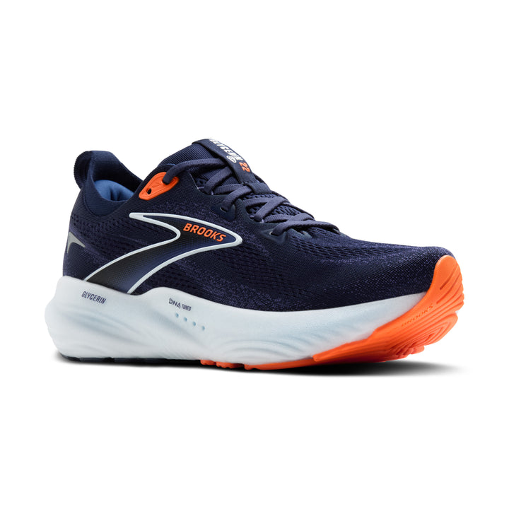 Brooks Mens Glycerin 22 - Peacoat/Blue Ribbon/Orange - Neutral - SS25