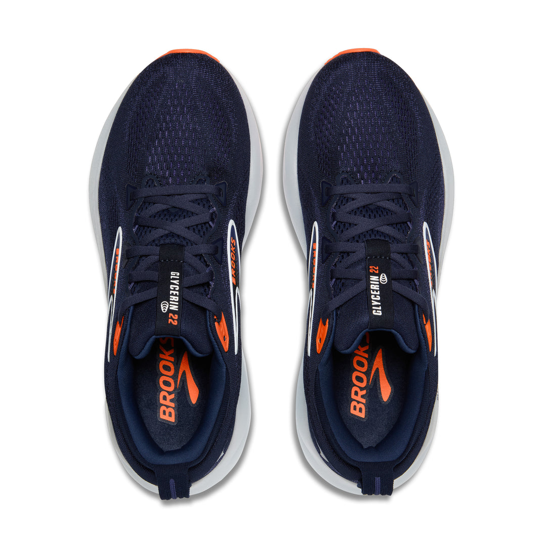 Brooks Mens Glycerin 22 - Peacoat/Blue Ribbon/Orange - Neutral - SS25