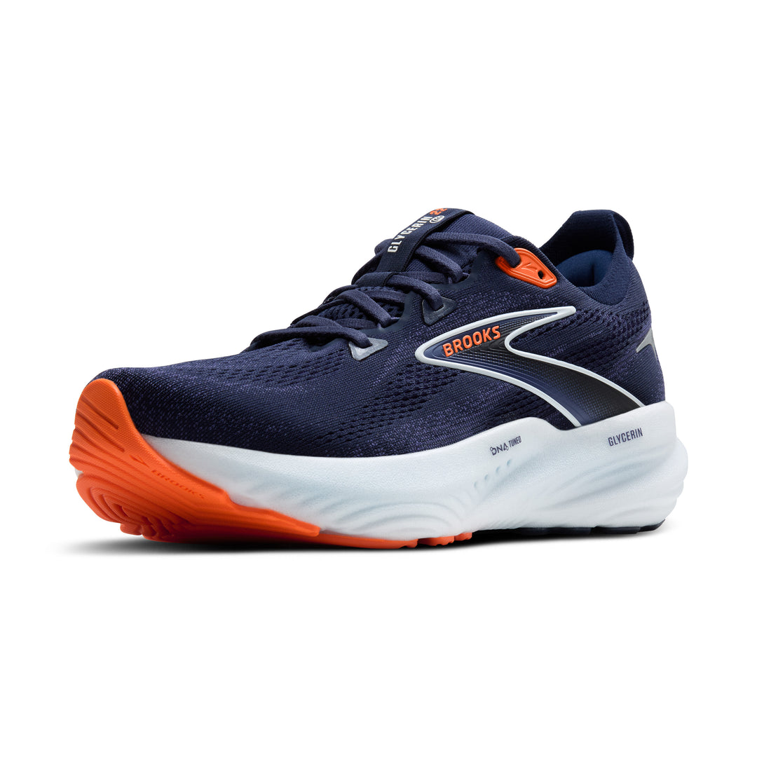 Brooks Mens Glycerin 22 - Peacoat/Blue Ribbon/Orange - Neutral - SS25