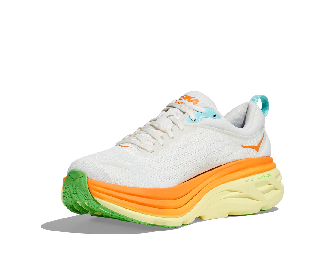 Hoka Mens Bondi 8 - Blanc de Blanc/Solar Flare - Neutral