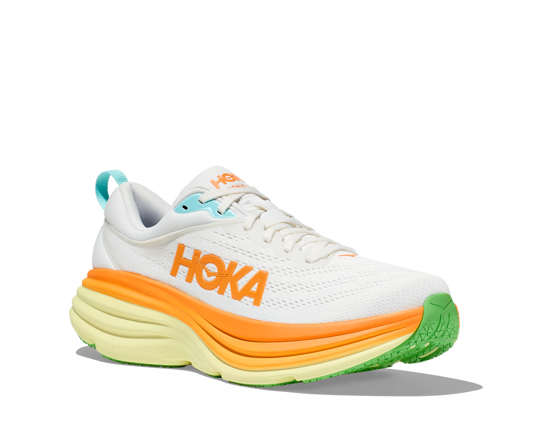 Hoka Mens Bondi 8 - Blanc de Blanc/Solar Flare - Neutral