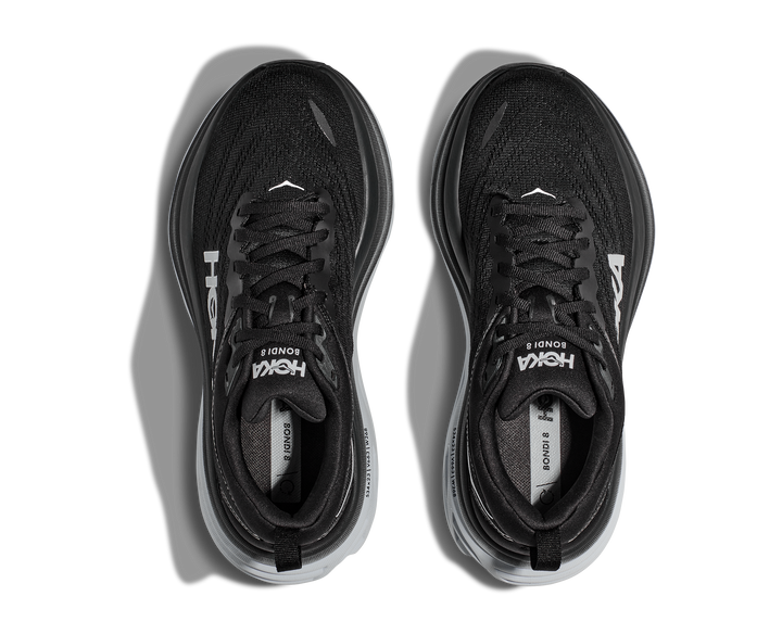 Hoka Mens Bondi 8 Wide - 2E Width - Black/White - Neutral