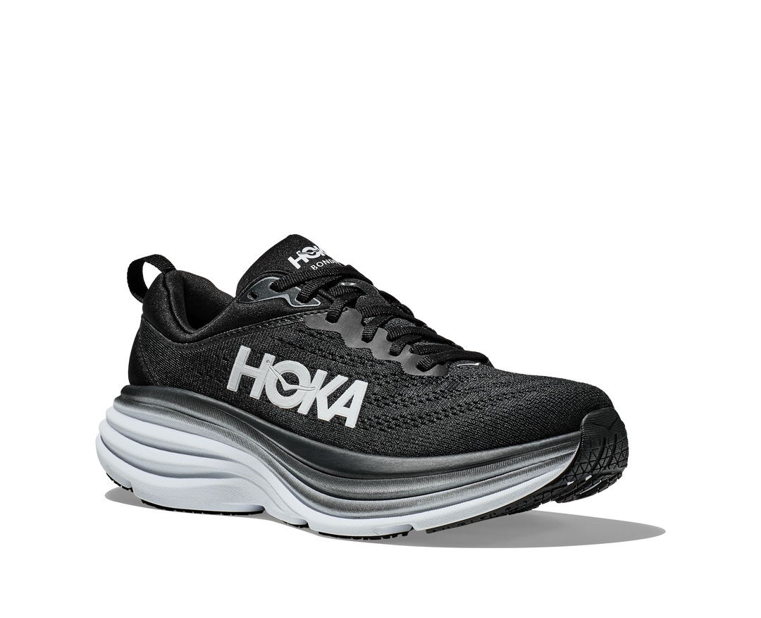 Hoka Mens Bondi 8 - Black/White - Neutral