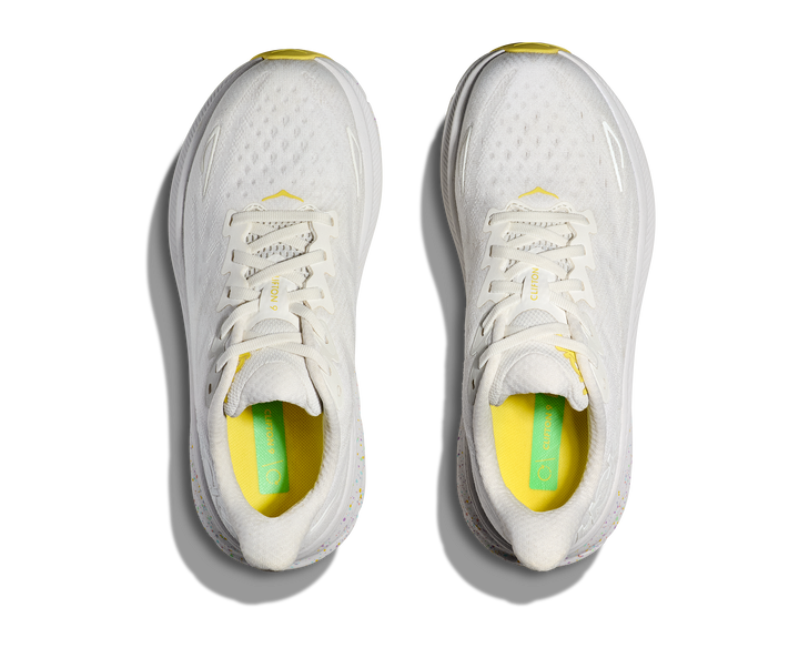 Hoka Mens Clifton 9 - White/Lemonade - Neutral