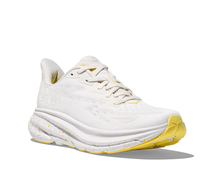 Hoka Mens Clifton 9 - White/Lemonade - Neutral