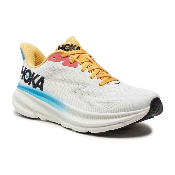 Hoka Womens Clifton 9 - Blanc de Blanc/Swim Day - Neutral