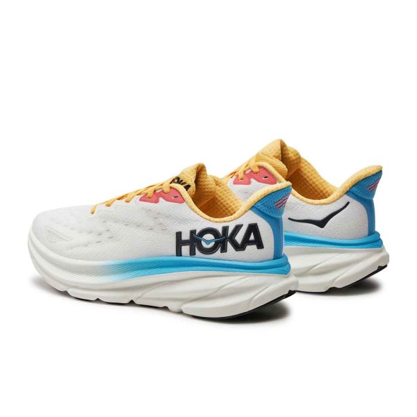 Hoka Womens Clifton 9 - Blanc de Blanc/Swim Day - Neutral