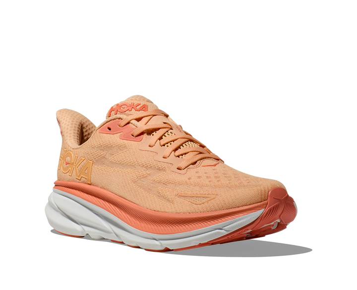 Hoka Womens Clifton 9 - Cantaloupe/White - Neutral