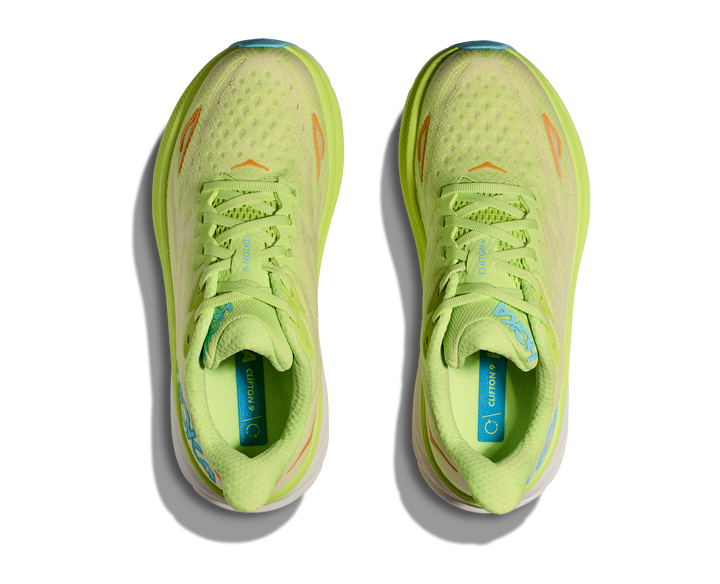 Hoka Womens Clifton 9 - Lettuce/Solar Flare - Neutral