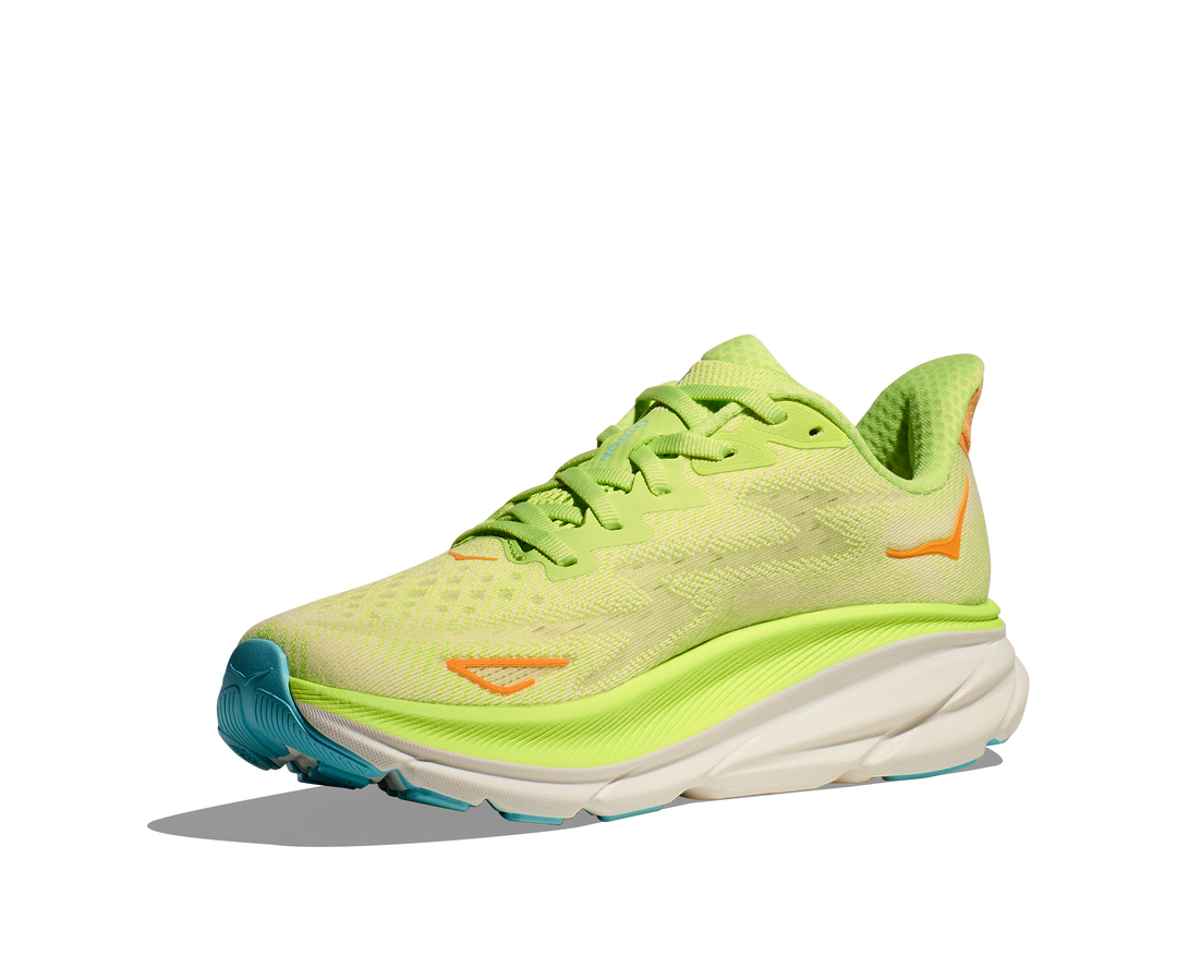 Hoka Womens Clifton 9 - Lettuce/Solar Flare - Neutral