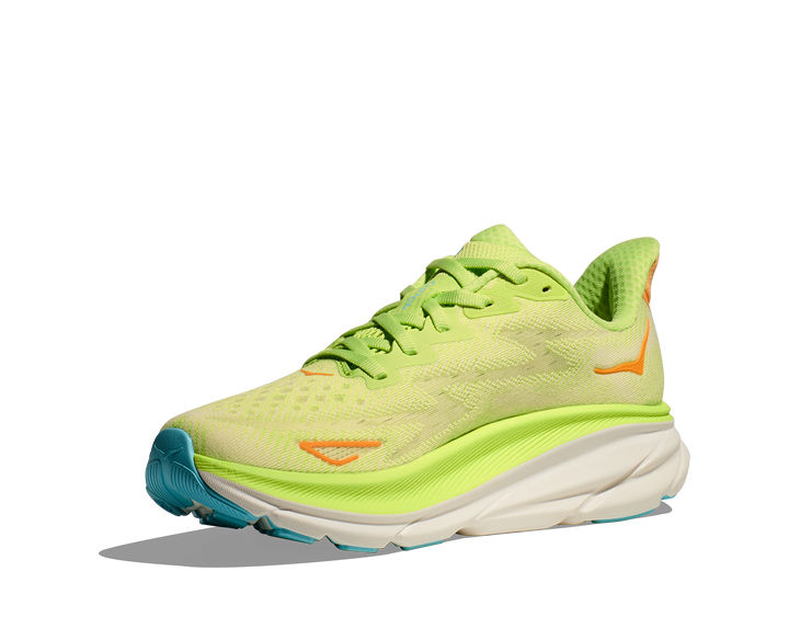 Hoka Womens Clifton 9 - Lettuce/Solar Flare - Neutral