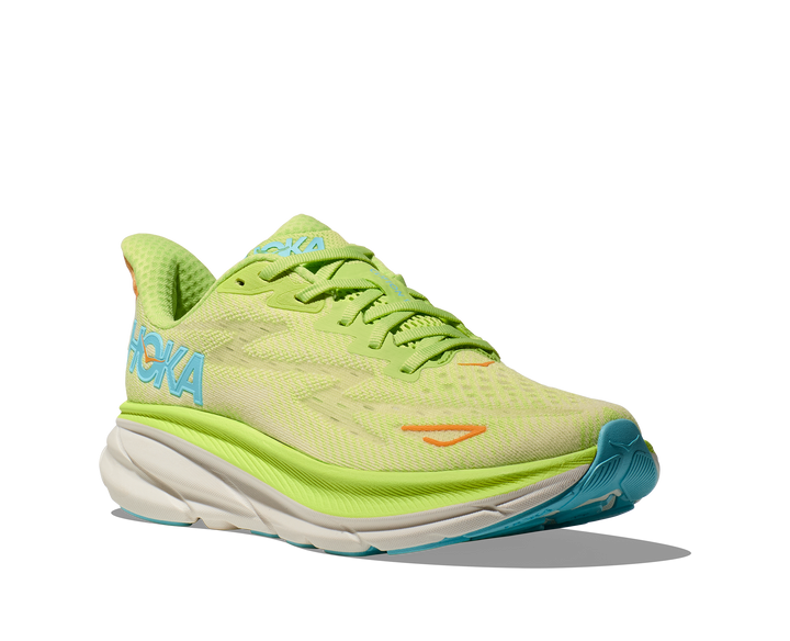 Hoka Womens Clifton 9 - Lettuce/Solar Flare - Neutral