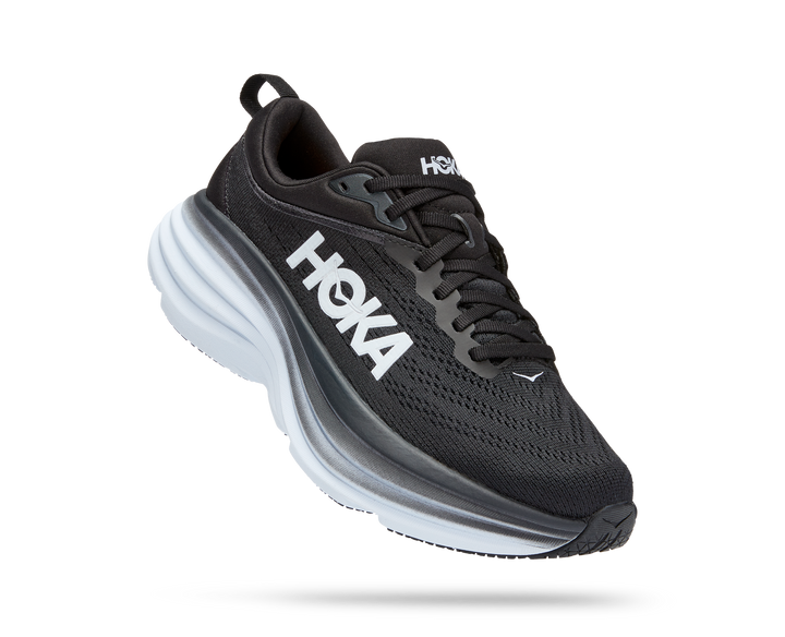 Hoka Womens Bondi 8 Wide - D Width - Black/White - Neutral