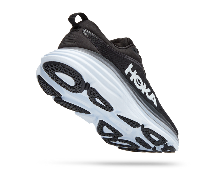 Hoka Womens Bondi 8 Wide - D Width - Black/White - Neutral