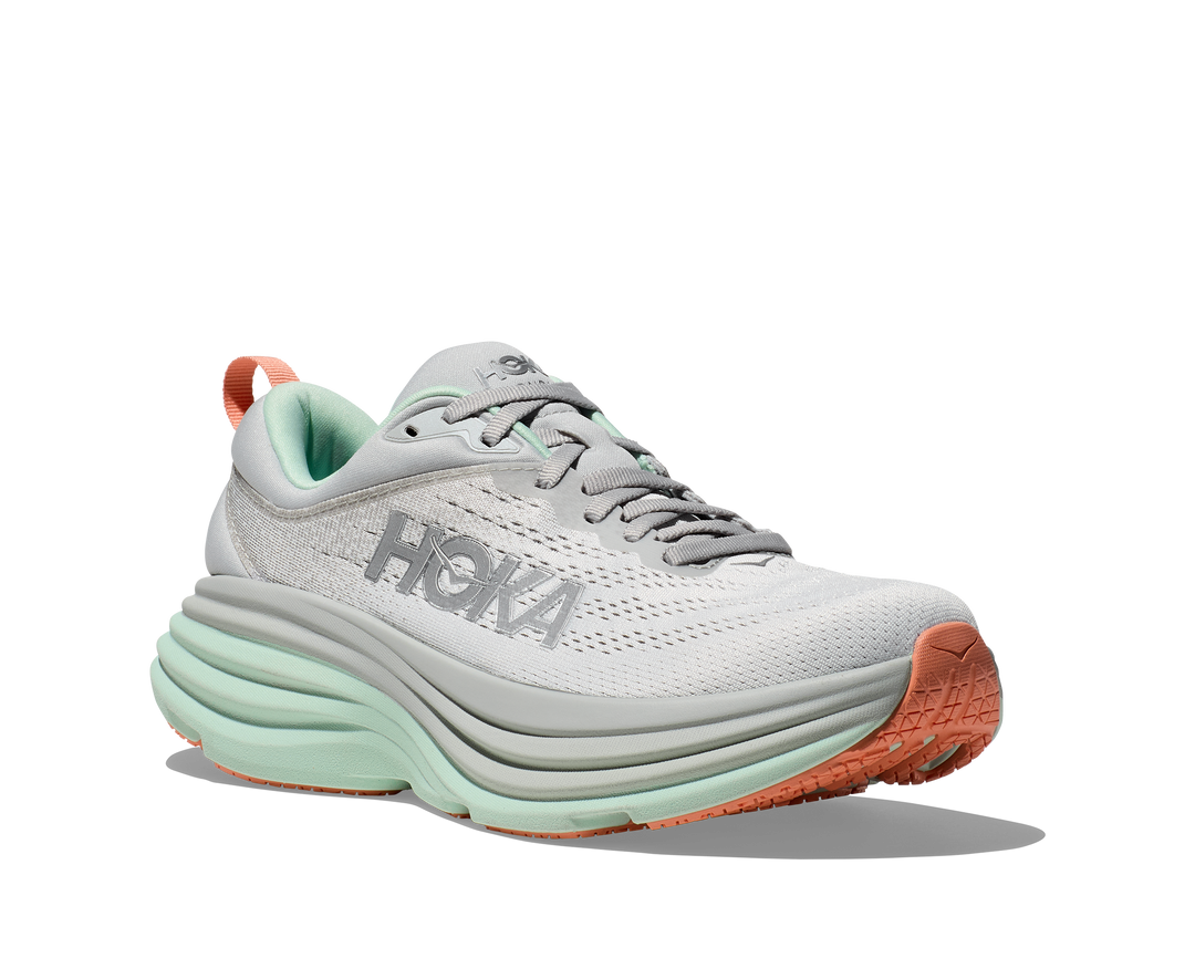 Hoka Womens Bondi 8 Wide - D Width - Stardust/Aqua Breeze  - Neutral