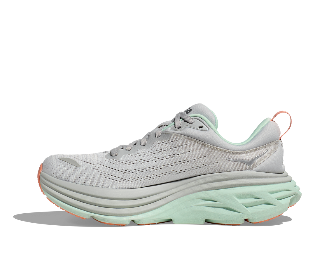 Hoka Womens Bondi 8 Wide - D Width - Stardust/Aqua Breeze  - Neutral