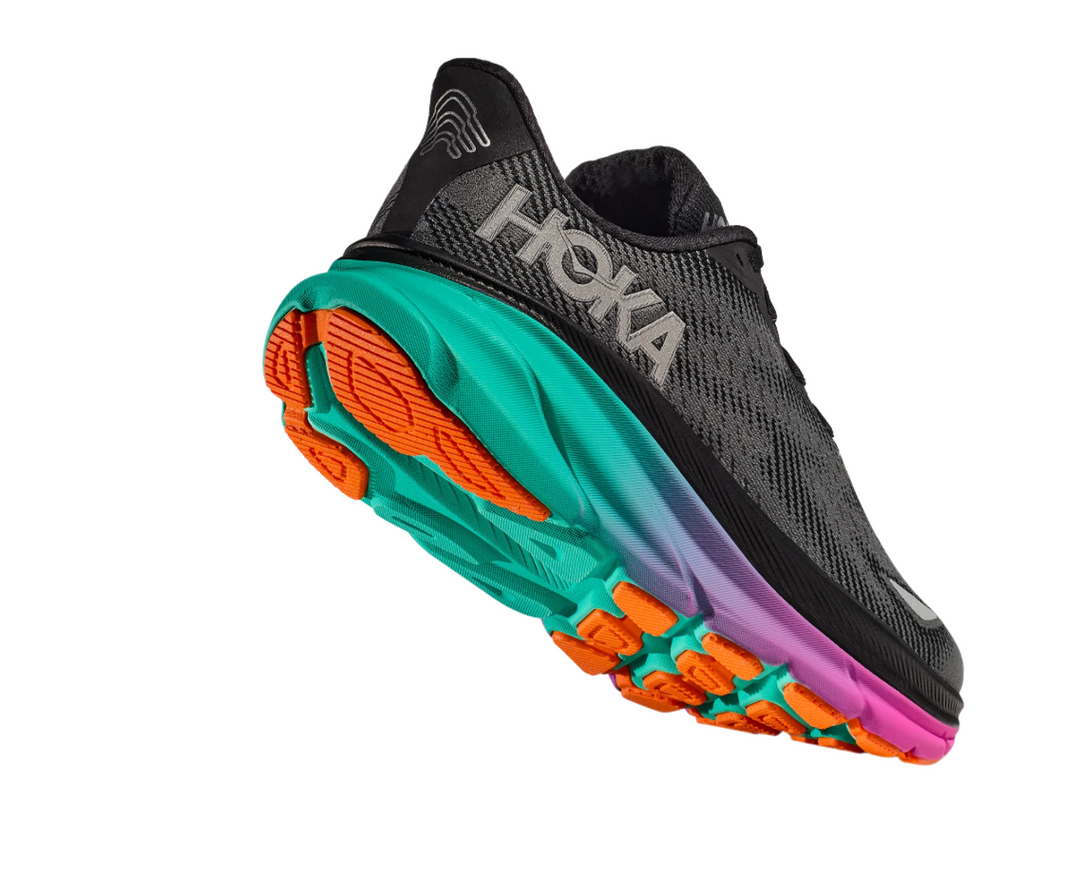 Hoka Womens Clifton 9 GTX - Black/Electric Aqua - Neutral