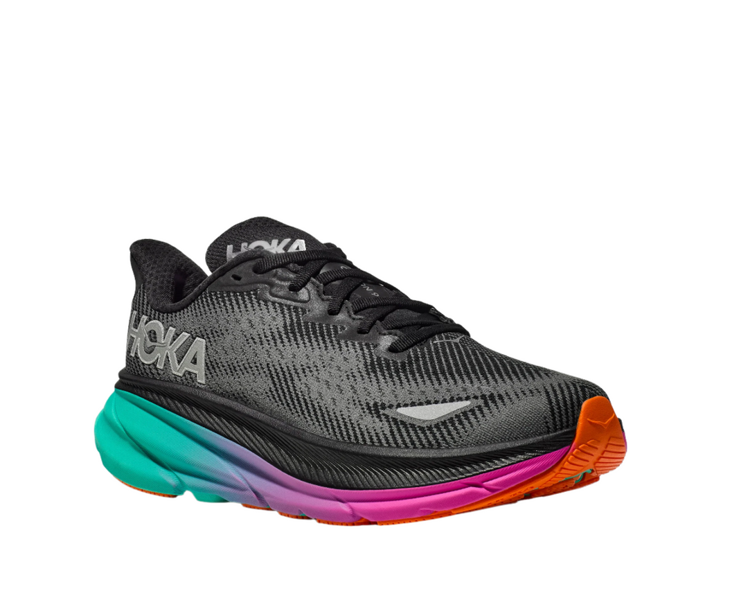 Hoka Womens Clifton 9 GTX - Black/Electric Aqua - Neutral