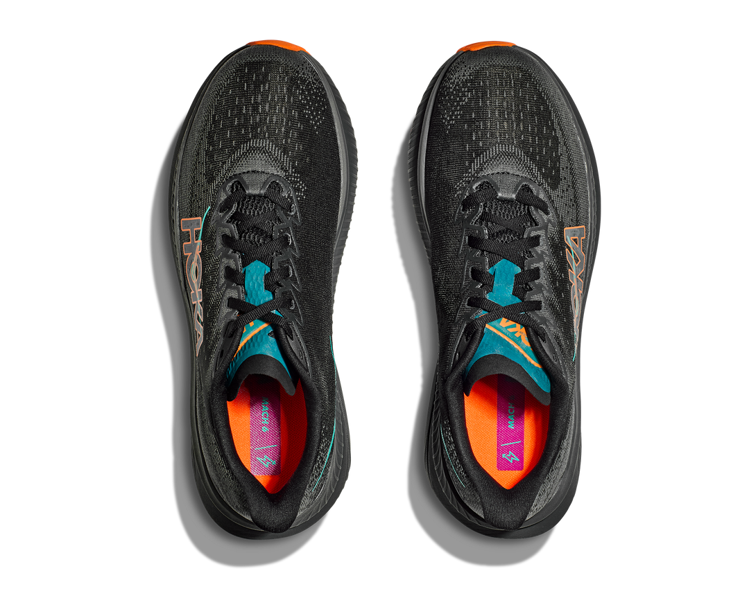 Hoka Mens Mach 6 - Black/Electric Tangerine - Neutral