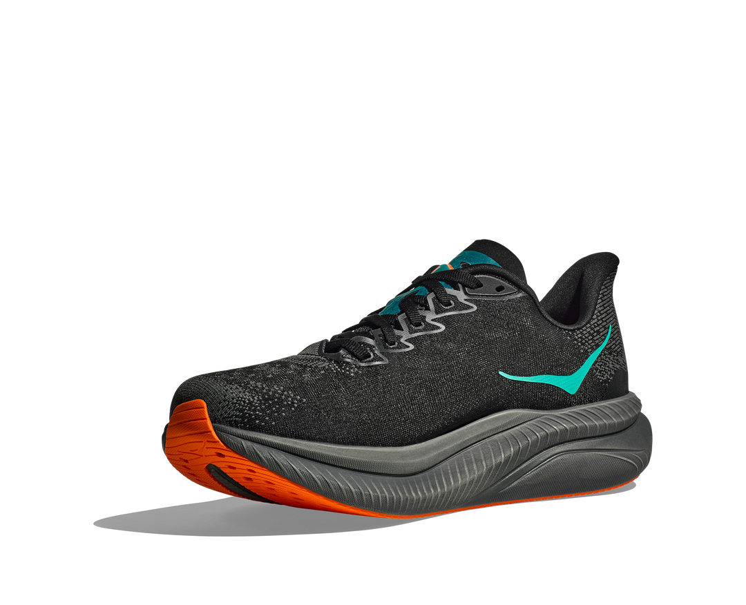 Hoka Mens Mach 6 - Black/Electric Tangerine - Neutral