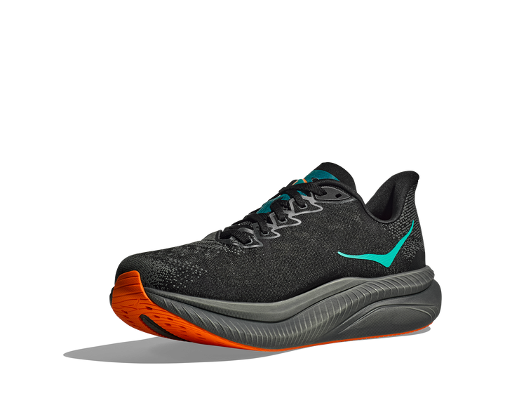 Hoka Mens Mach 6 - Black/Electric Tangerine - Neutral