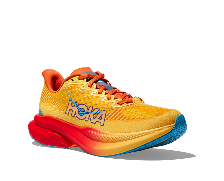 Hoka Mens Mach 6 Wide - 2E Width - Poppy/Squash - Neutral