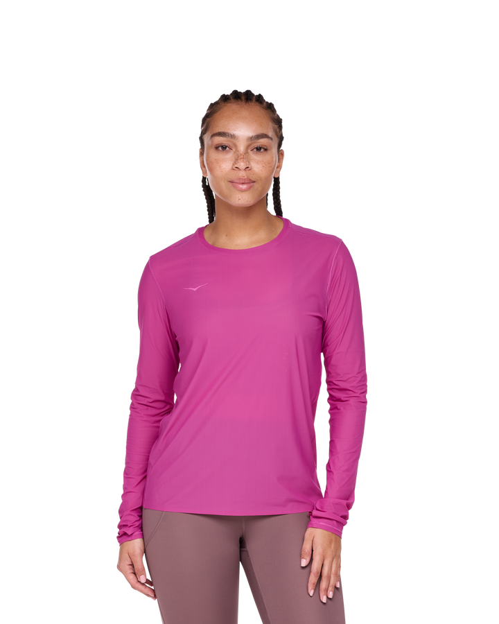 Hoka Womens Airolite Run Long Sleeve - Fuschia