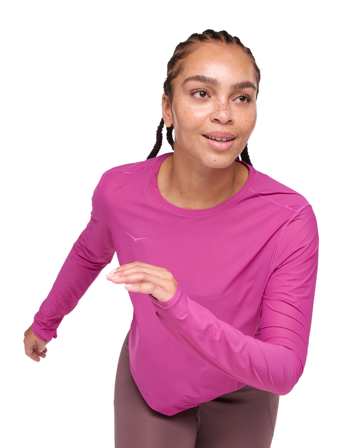 Hoka Womens Airolite Run Long Sleeve - Fuschia