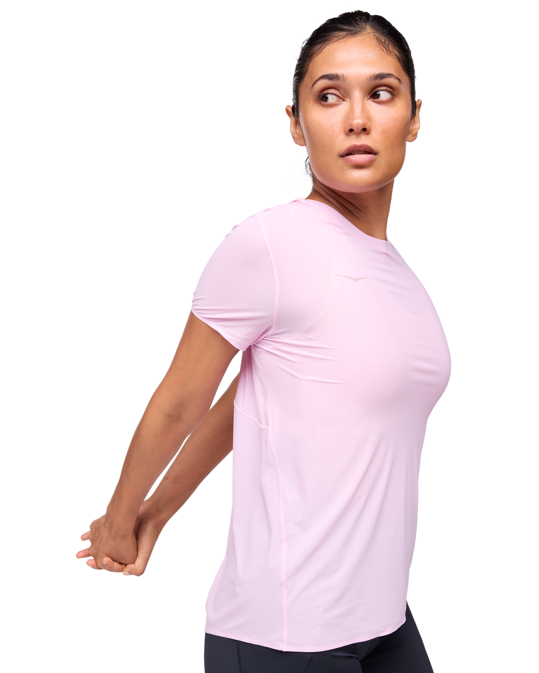 Hoka Womens Airolite Run Short Sleeve - Pink