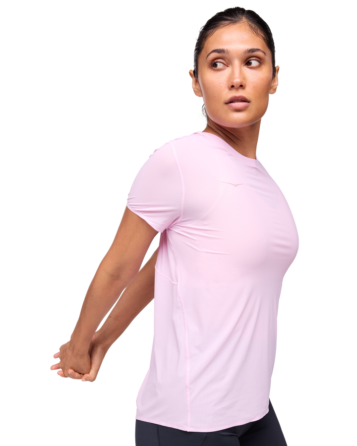 Hoka Womens Airolite Run Short Sleeve - Pink