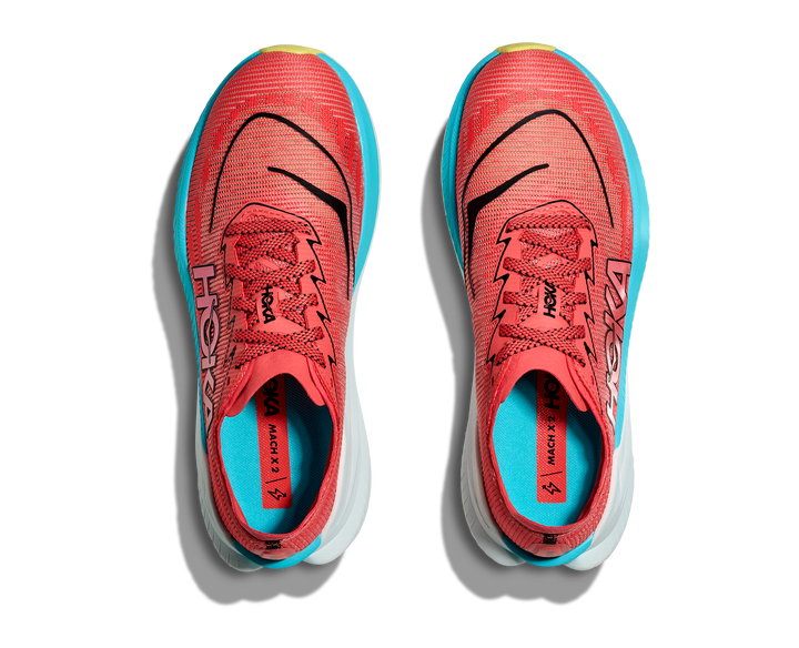 Hoka Mens Mach X 2 - Grapefruit/Electric - Neutral - SS25